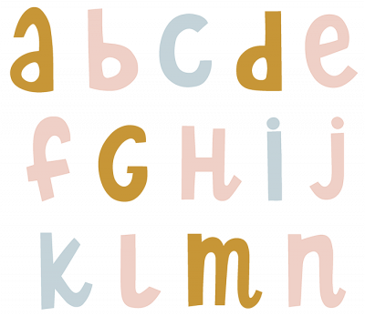 Kleinbuchstaben von a-n